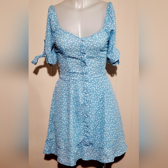 Sienna Sky Dresses & Skirts - Sienna Sky Light Blue Floral Mini Dress